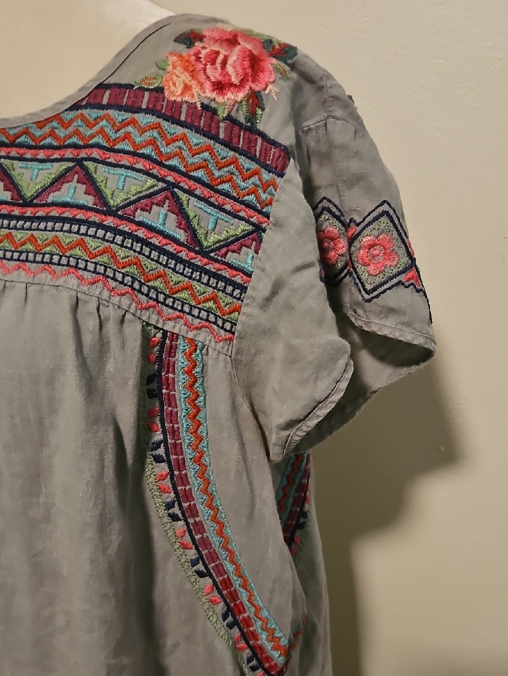 Johnny Was Linen Dress M - Picture 5 of 9